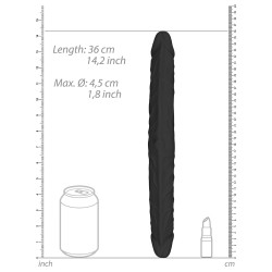 Real Rock Skin Double gode Realrock 36 x 4.4cm Noir